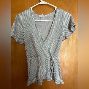 Caution To The Wind Light Gray Knit Top